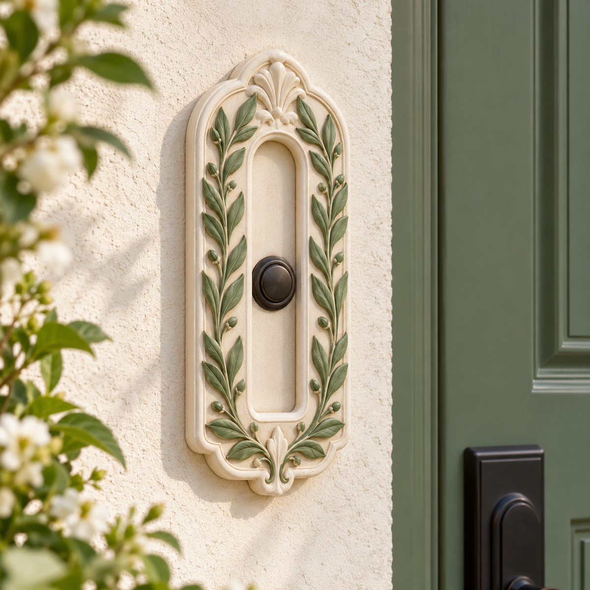 Laurel Arch Doorbell Surround — AI-generated design illustration