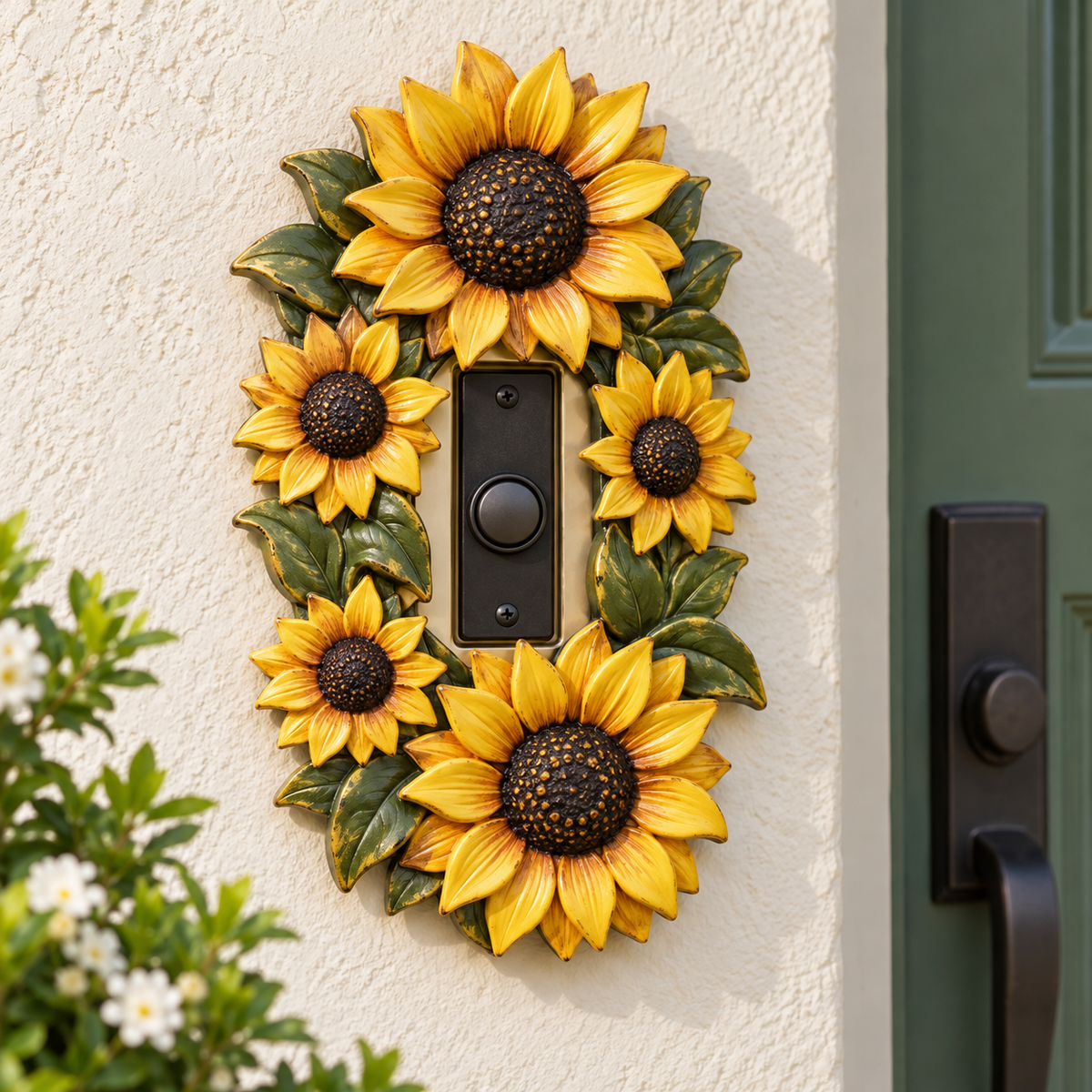 Sunflower Doorbell Surround — AI-generated design illustration